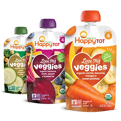 Happy Tot Organics Love My Veggies Stage 4, 4 Flavor Variety Pac