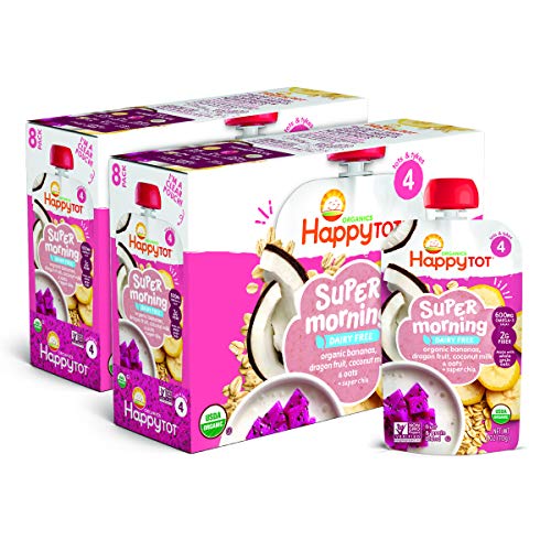 Happytot Organics Super Morning Stage 4 Dairy Free, Bananas, Dra