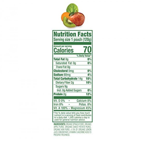 Happy Tot Organic Stage 4 Baby Food Love My Veggies Spinach Appl...