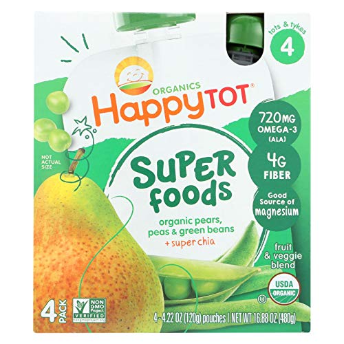 Happy Tot Toddler Food - Organic - Green Bean Pear And Pea - 4/4