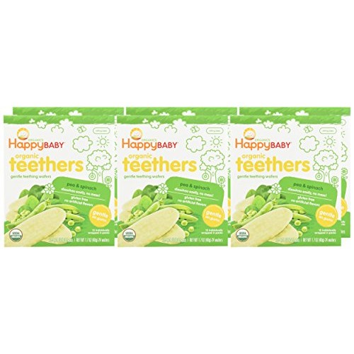 Happy Tots Teethers,Og2,Pea &Amp;Spinac 1.7 Oz Pack Of 6