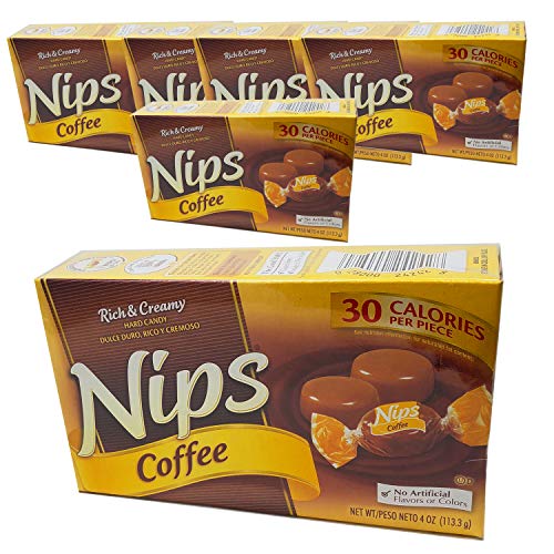 Nips Hard Candy Coffee, 4Oz 6 Pack 30 Calories Per Pc