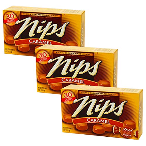 Nips Caramel Candy - 3 Pack Bundle Nips Caramel Hard Candy In Bu