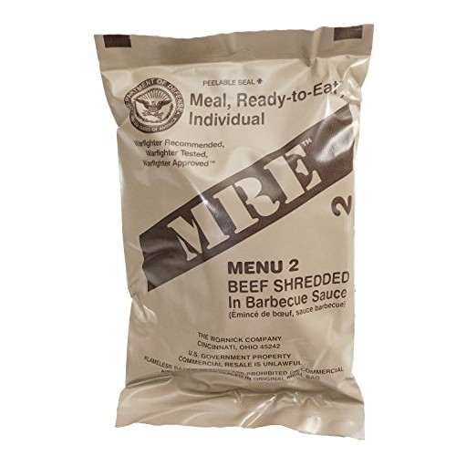 Shredded Beef Barbecue Mre Meal - Genuine Us Military Surplus In