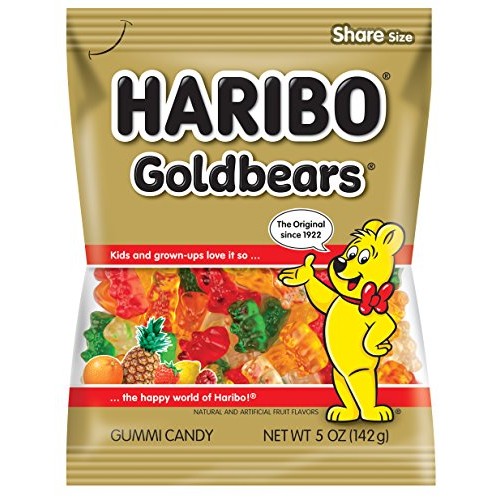 Haribo Gummi Candy, Goldbears, 5 Oz Bags Pack Of 12