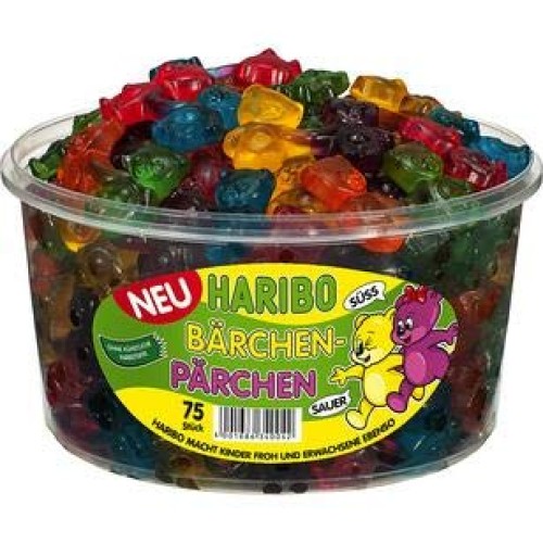 Haribo Bears Couples, Fruit Jelly, Wine Gums, Jelly Bears, 75 Pi