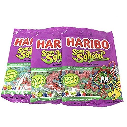 Haribo Gummies-Sour Spaghetti-5 Oz-3 Count