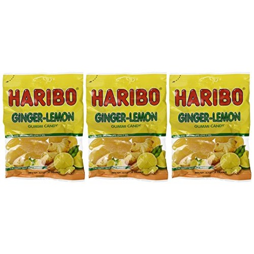 Haribo Ginger-Lemon Gummi Candy 4 Oz Each Pack Of 3