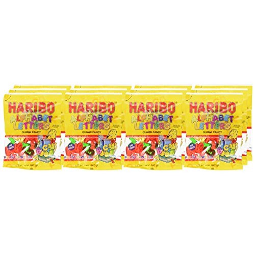 Haribo Gummi Candy, Alphabet Letters, 5 Oz. Bag Pack Of 12