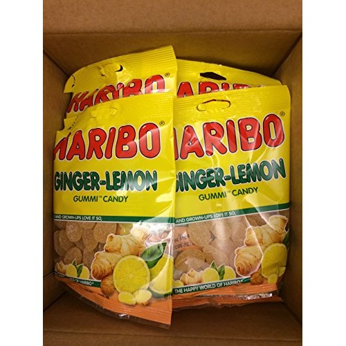 Haribo Gummi Candy, Ginger-Lemon, 4 Oz. Bag Pack Of 12