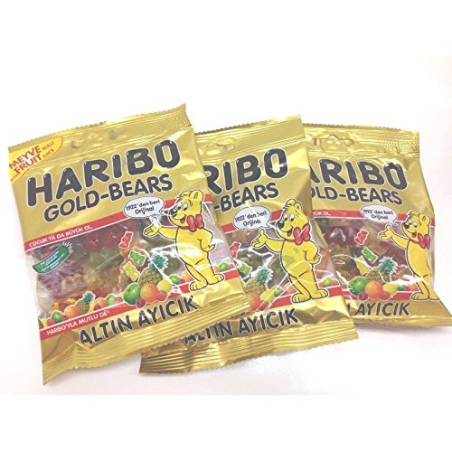 Haribo Gummi Candy, Worms , 80G X 24, Halal, 24 Packs, Gold Bears