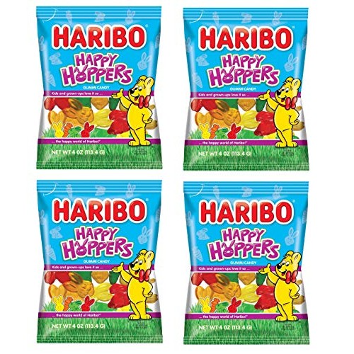Haribo Happy Hoppers Gummi Easter Candy 4 Oz Bags - Pack Of 4 -