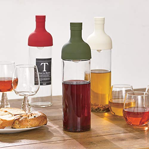 Hario Filter-In Cold Brew Tea Bottle, 750Ml, Olive Green