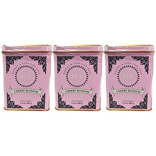 Cherry Blossom Tea, 20 Sachets In Tin By Harney &Amp; Sons - Pack Of 3