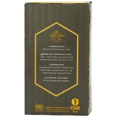 Harney &Amp; Sons Black Tea, Decaffeinated Ceylon, 20 Tea Bags, 1.26