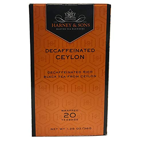 Harney &Amp; Sons Black Tea, Decaffeinated Ceylon, 20 Tea Bags, 1.26