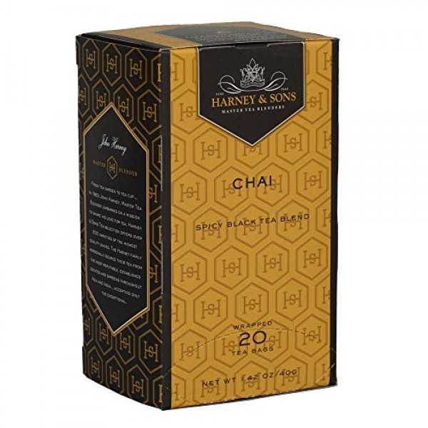 Harney &Amp; Sons Chai Tea | 20 Wrapped Tea Bags Of Black Tea W/ Car