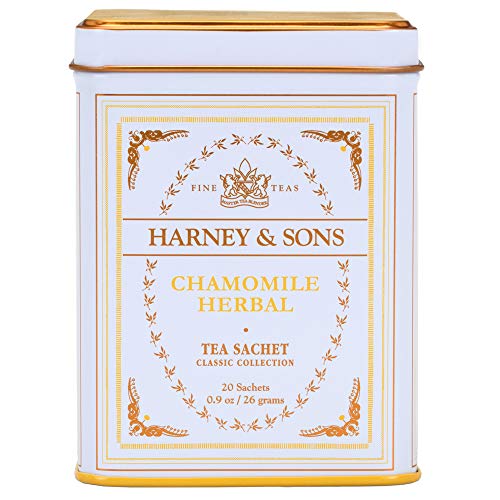 Harney &Amp; Sons Chamomile Herbal Tea, Classic Tin, 20 Sachets, White
