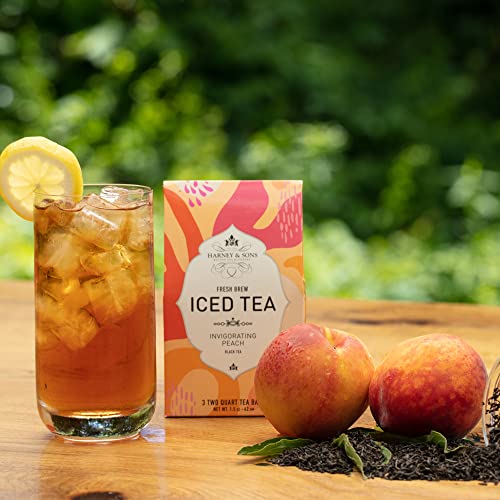 Harney & Sons Fresh Brew Peach Iced Tea, 3 count box, Makes 6 Qu...
