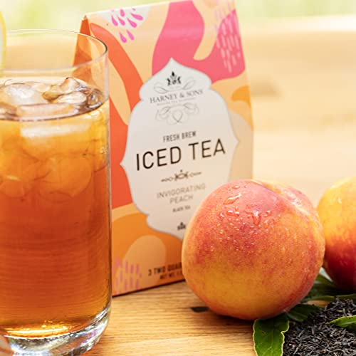 Harney & Sons Fresh Brew Peach Iced Tea, 3 count box, Makes 6 Qu...