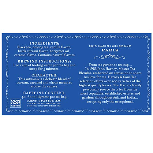 Harney &Amp; Sons Fruity Black Tea With Bergamot, Paris, 50 Tea Bags