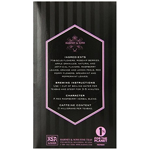 Harney &Amp; Sons Herbal Tea, Red Raspberry, 20 Tea Bags, 1.29 Oz