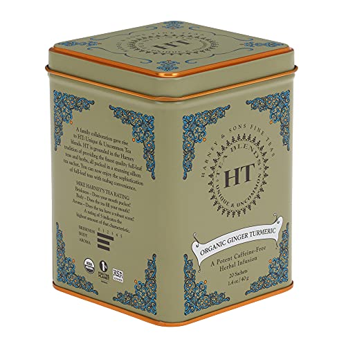 Harney & Sons HT Organic Ginger Turmeric Tea, 20 Sachets of Soot...