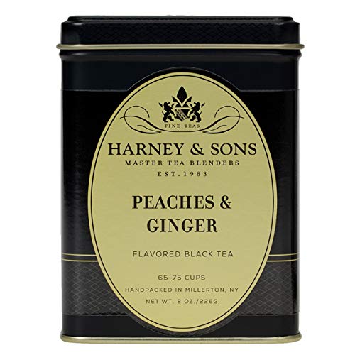 Harney & Sons Peaches & Ginger | 8oz Loose Leaf Black Tea w/ Gin...