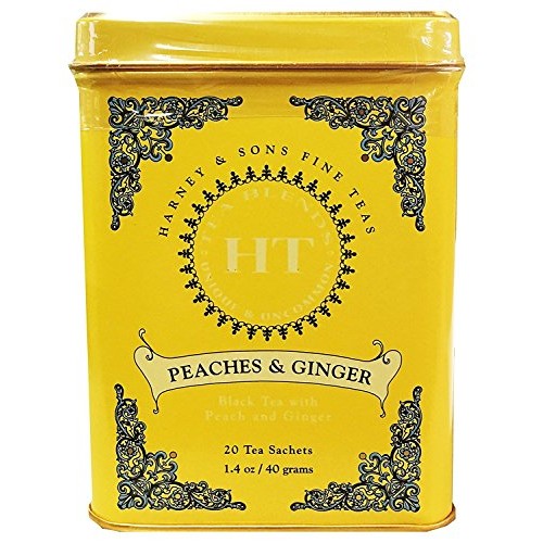Harney &Amp; Sons Peaches And Ginger Tea Tin Can - Caffeinated And H