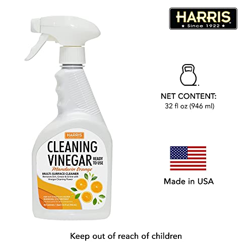 HARRIS Cleaning Vinegar, Mandarin Orange, 32 Fl Oz Ready to Use,...