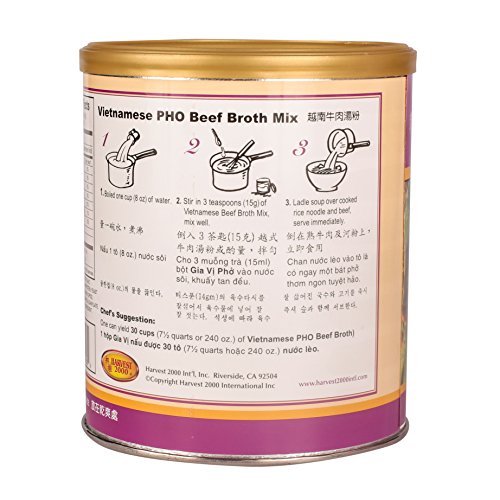 16Oz Harvest Vietnamese Pho Beef Broth Mix, No Msg Added, Gluten