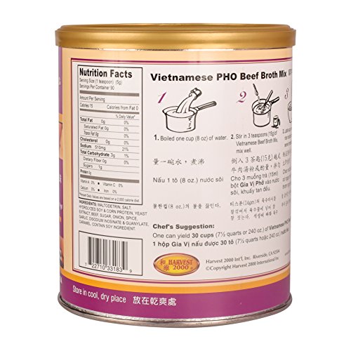 16Oz Harvest Vietnamese Pho Beef Broth Mix, No Msg Added, Gluten