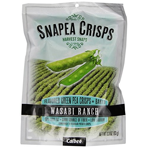 Calbee Snapea Crisps, Wasabi Ranch, 3.3 Ounce Pack Of 12