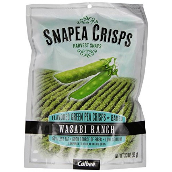Calbee Snapea Crisps, Wasabi Ranch, 3.3 Ounce Pack Of 12