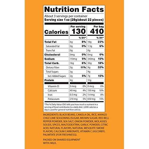 Harvest Snaps Black Bean Snack Crisps Mango Chile Lime, 3.0 Oz