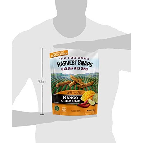 Harvest Snaps Black Bean Snack Crisps Mango Chile Lime, 3.0 Oz