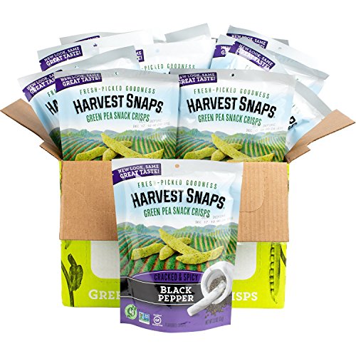 Harvest Snaps Green Pea Snack Crisps, Black Pepper, Deliciously