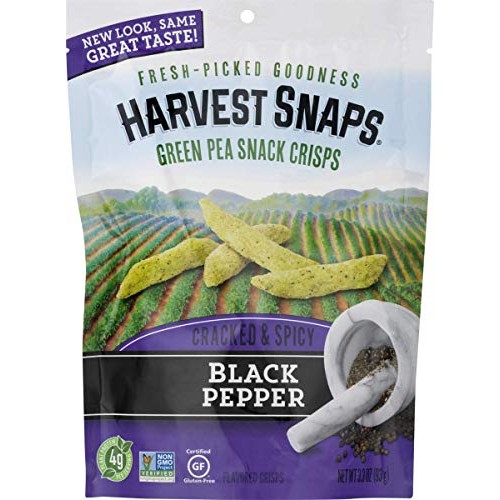 Harvest Snaps Green Pea Snack Crisps, Black Pepper, Deliciously