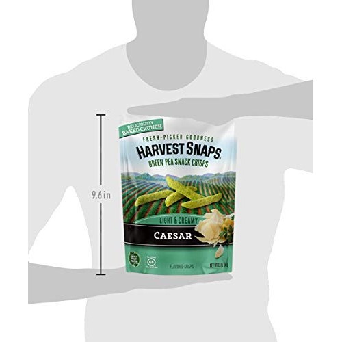 Harvest Snaps Green Pea Snack Crisps Caesar, 3.3 Oz Pack Of 4.
