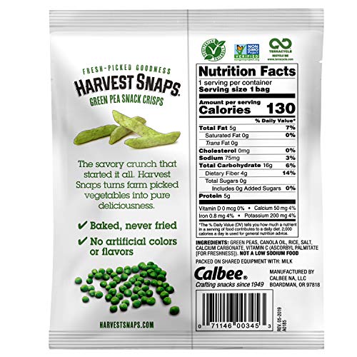 Harvest Snaps Green Pea Snack Crisps Lightly Salted, 1.0 Oz Pac