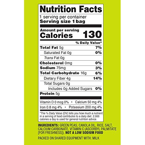 Harvest Snaps Green Pea Snack Crisps Lightly Salted, 1.0 Oz Pac