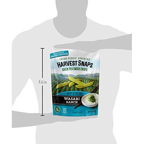 Harvest Snaps Green Pea Snack Crisps Wasabi Ranch, 3.3 Oz Pack