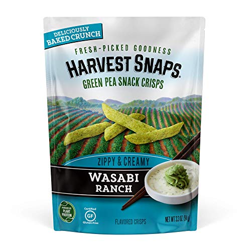 Harvest Snaps Green Pea Snack Crisps Wasabi Ranch, 3.3 Oz Pack