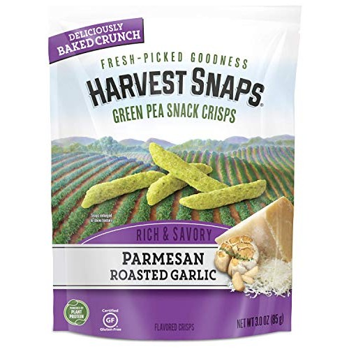 Harvest Snaps Parmesan Roasted Garlic Green Pea Snack Crisps, Gl