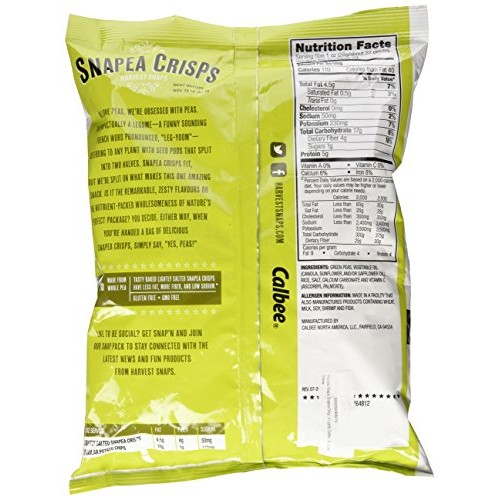 Harvest Snaps Snapea Original Green Pea Crisps, Baked And Lightl