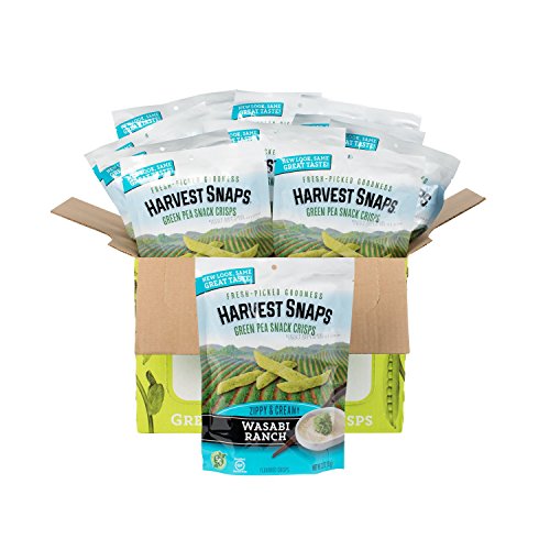 Harvest Snaps Wasabi Ranch Green Pea Snack Crisps, Gluten-Free,