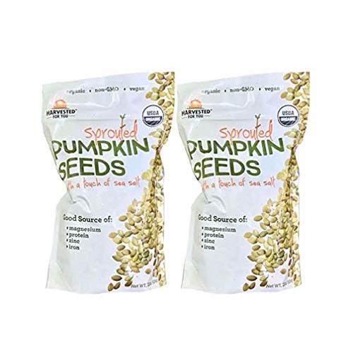 Harvested for You Sprouted Pumpkin Seeds with Sea Salt: 2 Pack ...