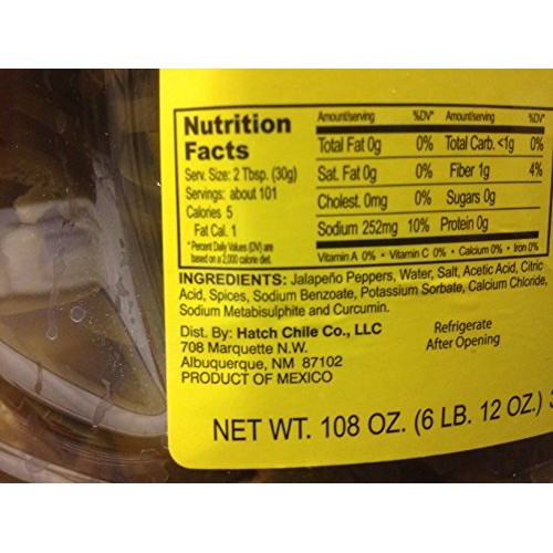 Hatch Select Jalapeno Nacho Slices 108 Oz 6 Lb. 12 Oz.