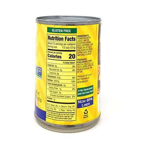 Hatch Chili Company Diced Tomatoes &Amp; Green Chilies Original Medi