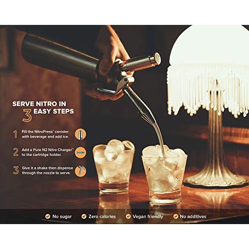 Hatfields Nitropress Nitro Cold Brew Coffee Maker, Infuse Nitrog